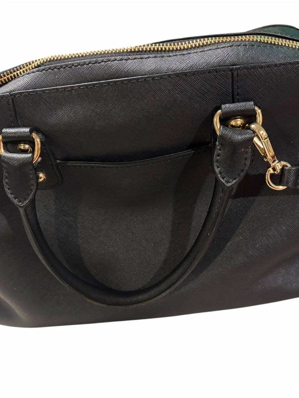 Michael Kors Black Saffiano Leather Satchel with Crossbody Strap